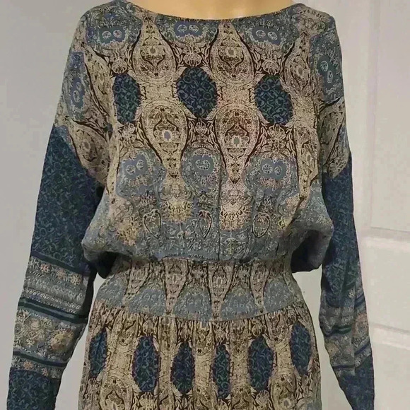 Free people reversible maxi greenish/ blue dress - Picture 14 of 16